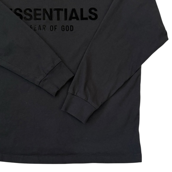 Fear of God Essentials Black Long Sleeve Moc-Neck T-Shirt Cotton Oversized Small - Picture 4 of 15
